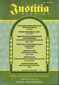 Image of Justitia ISLAMICA : Jurnal Kajian Hukum dan Sosial = Jurusan SYARIAH STAIN Ponorogo