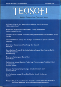 Image of TEOSOFI: JURNAL TASAWUF DAN PEMIKIRAN ISLAM