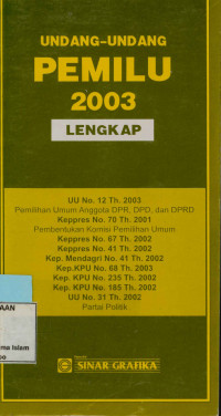 Image of Undang-undang pemilu 2003 lengkap