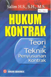 Image of Hukum Kontrak; Teori & Teknik Penyusunan Kontrak